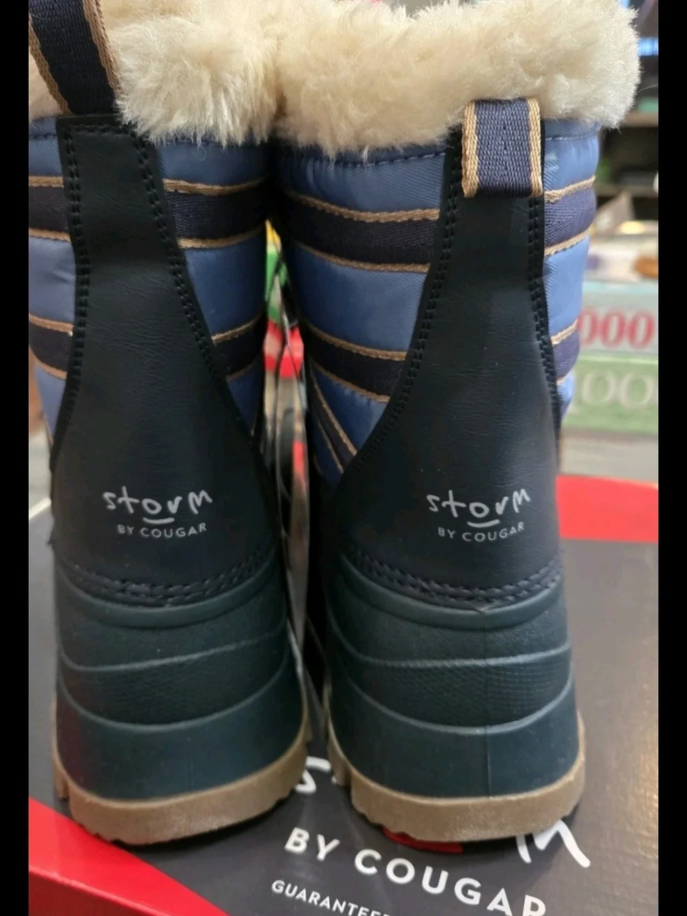 Storm By Cougar Winter Snow Boots Womens Size 9 Fresno-Q Navy Waterproof